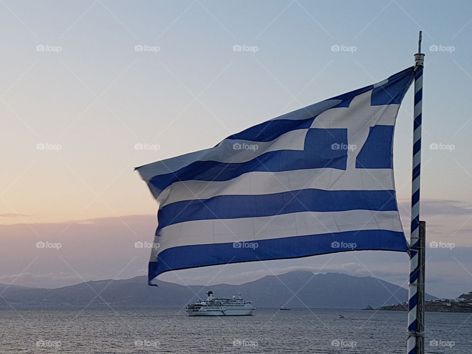 draw flag Greece myconos