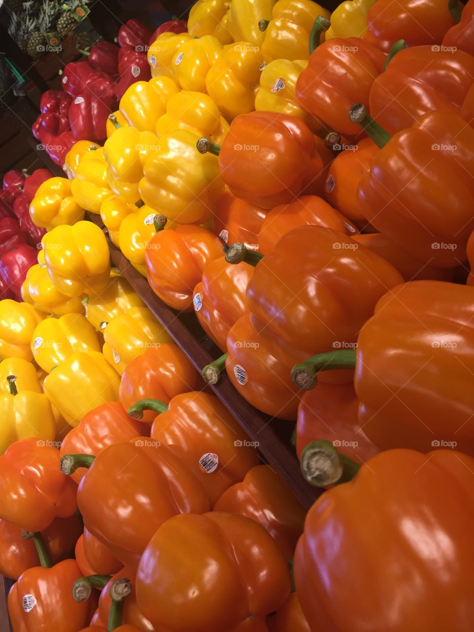 Colorful peppers at the market