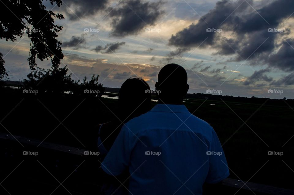 watching sunset at Hilton Head SC