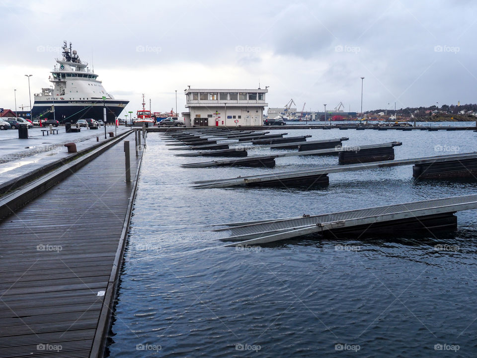 Flooded marina. 