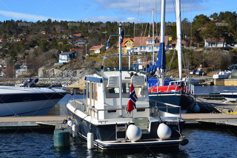 the harbour of Valle . spring in Norway 