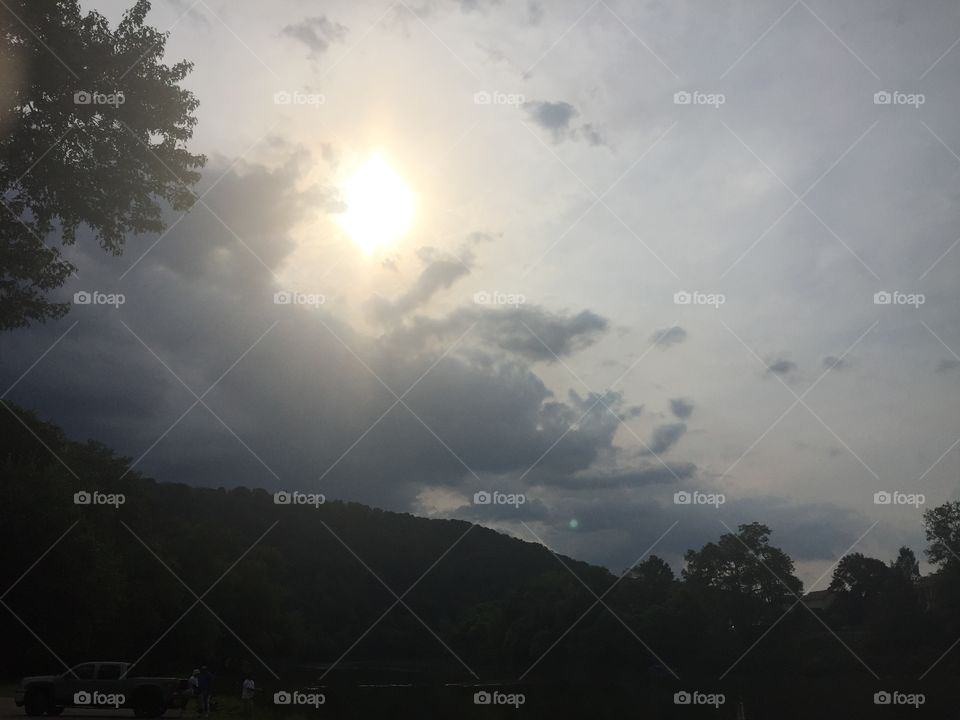 Landscape, Sunset, Sky, Fog, Sun