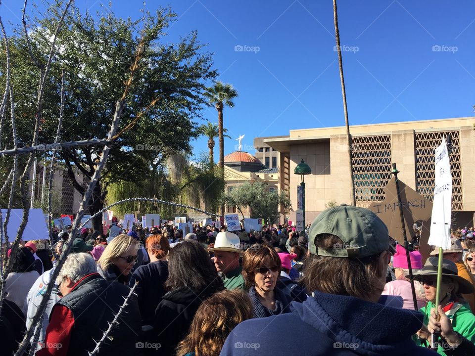 Women's march against Trump in Phoenix, Arizona