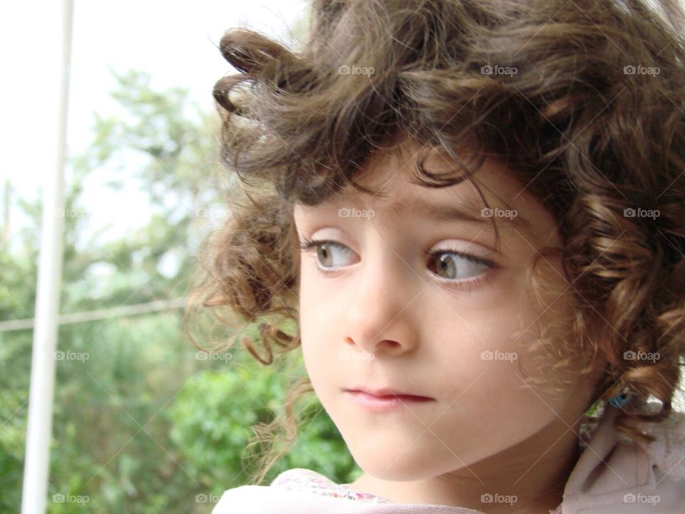 Child, Curly, Cute, Portrait, Girl