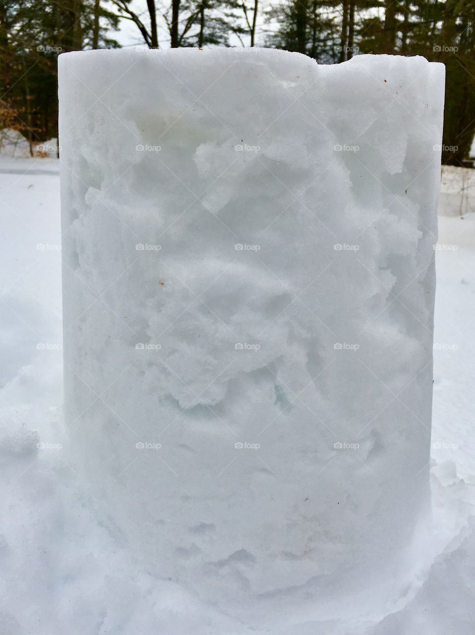 Building snow sculptures in Maine 