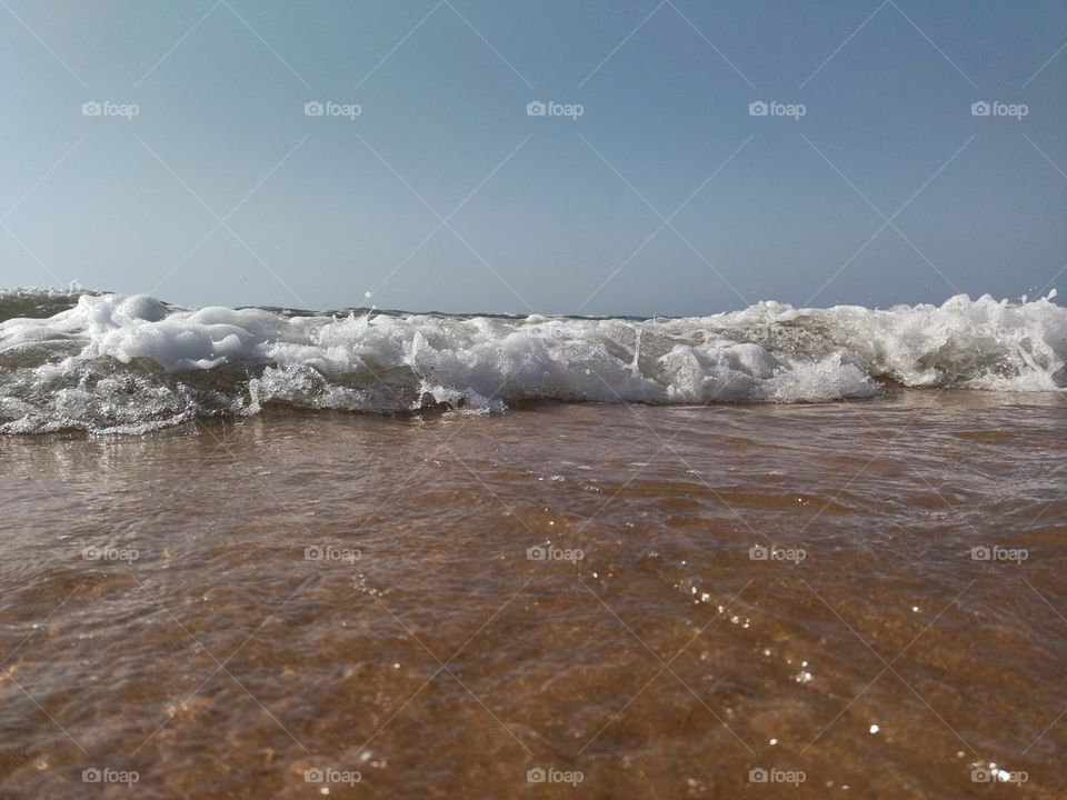 In the beach near of wave