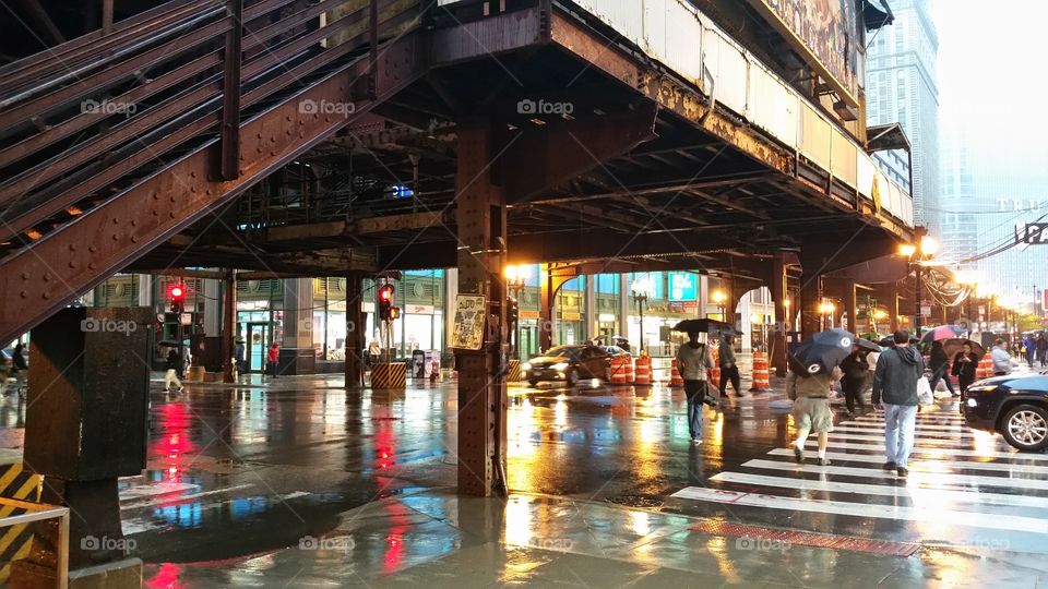 rainy days on the streets of Chicago