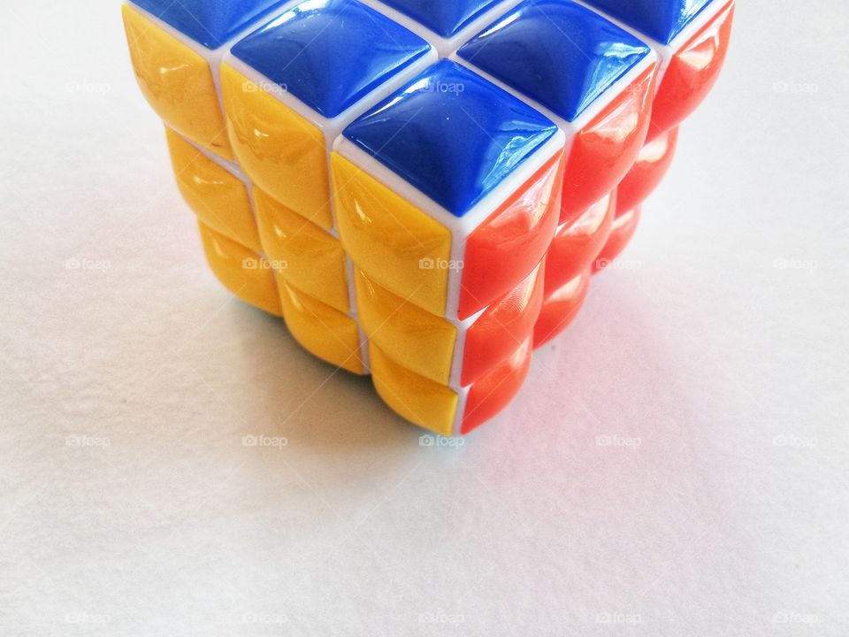 Detail of the multicolors Rubik's cube