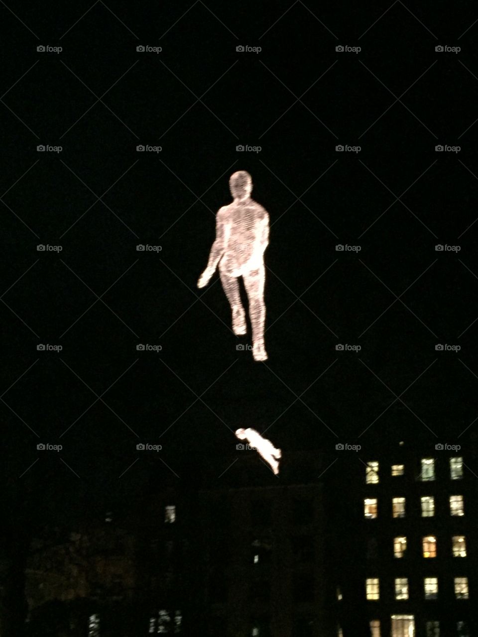 Flying figures in the lumiere display, London 