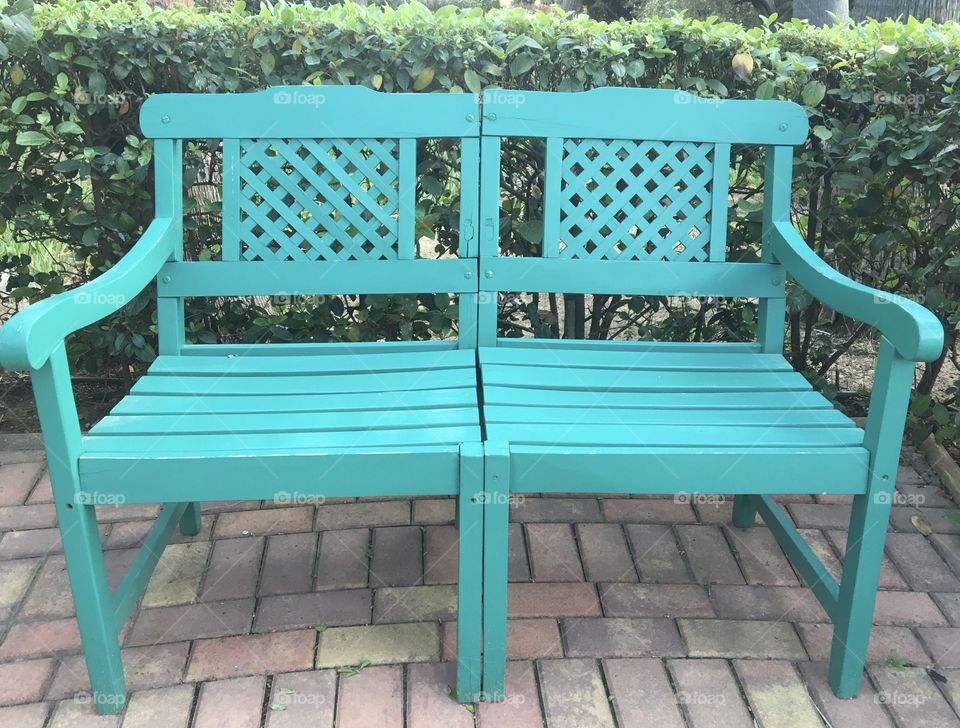 Original colored bench for two people