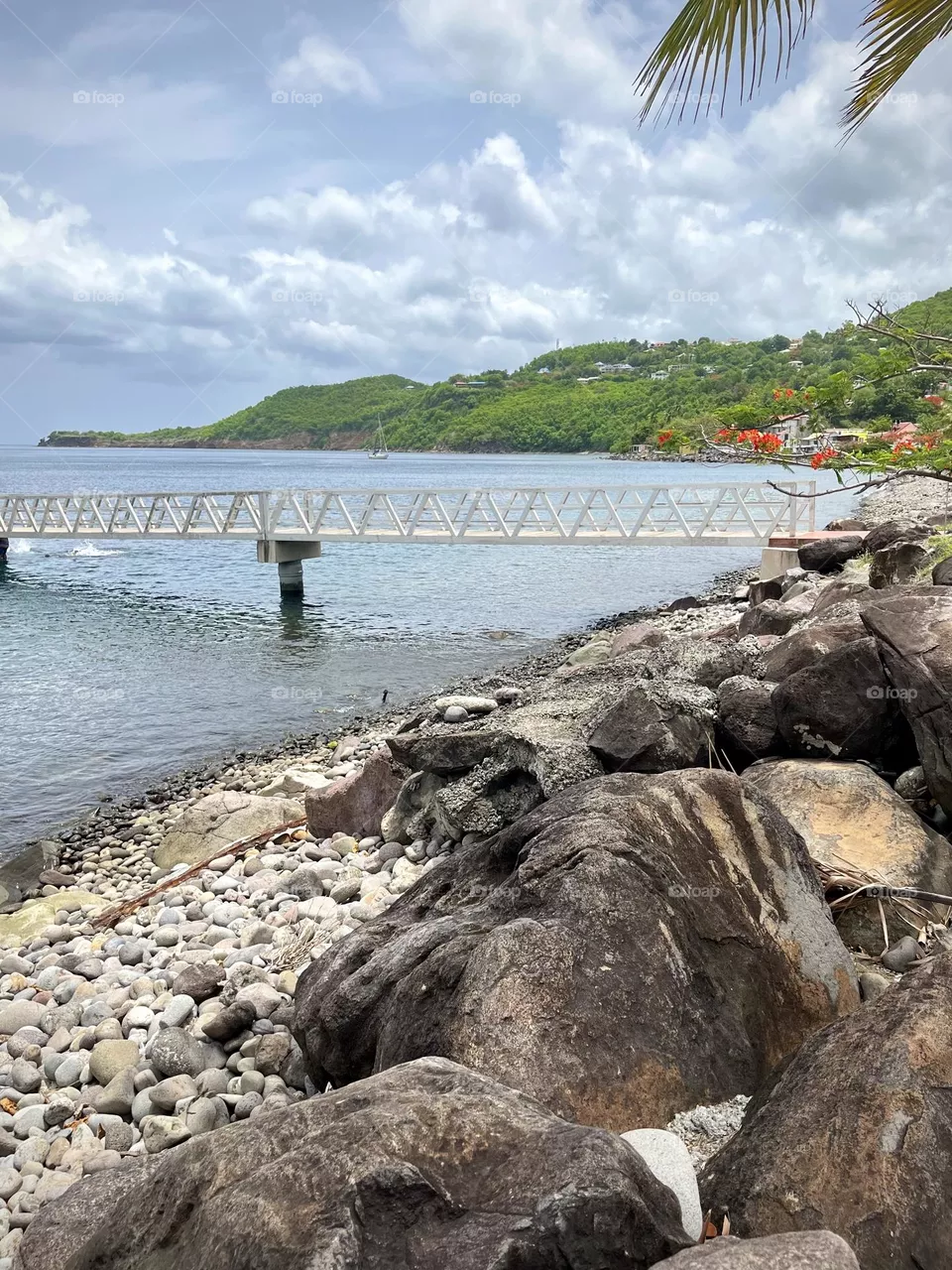 Landscape of a Caribbean seaside.