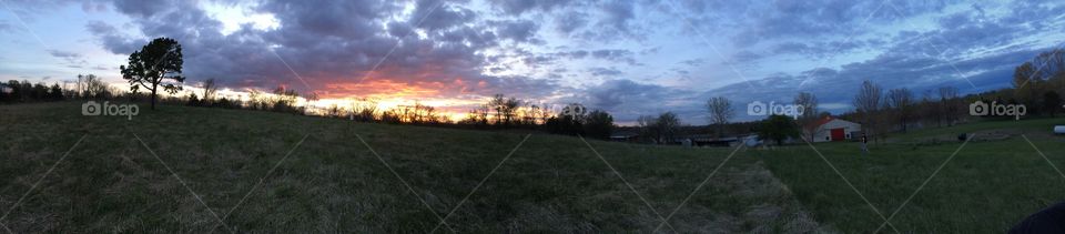 Twilight panorama in Northwestern Missouri