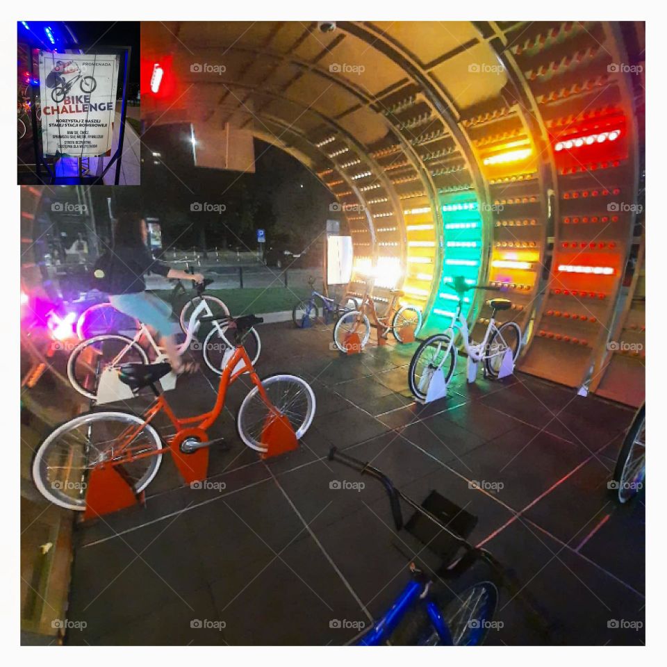 Interactive Bike Challenge with Vibrant Lighting