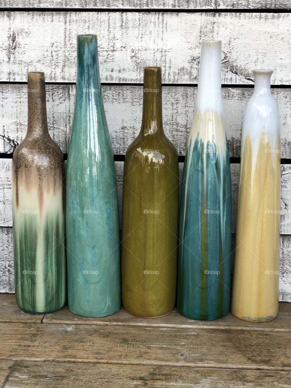 Colorful ceramic vases 