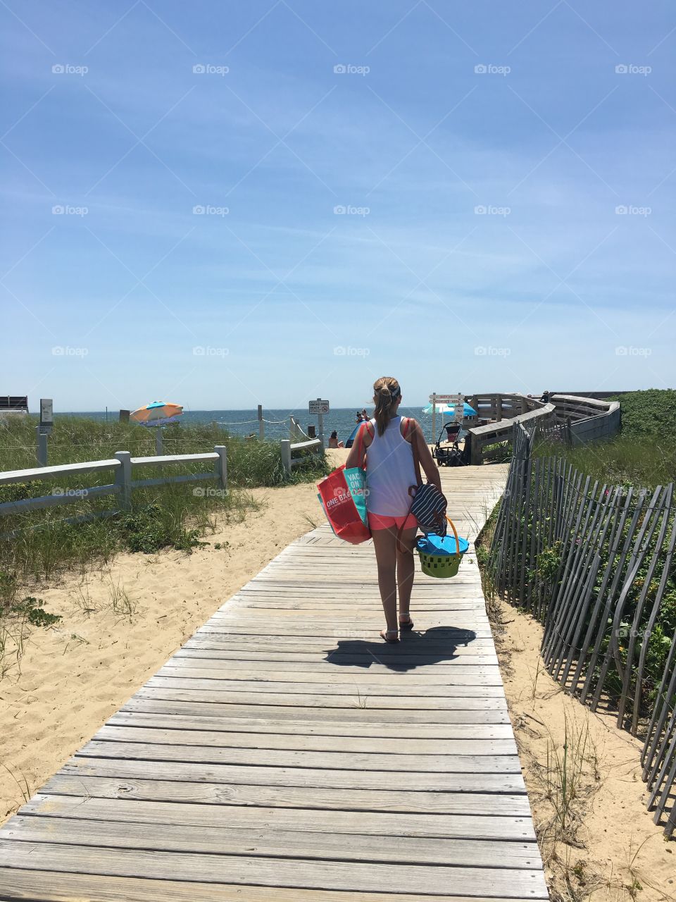 A picture of the boardwalk at cape cod Massachusetts 