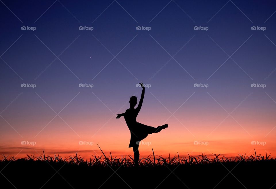 Ballet dancer practiced in nature 