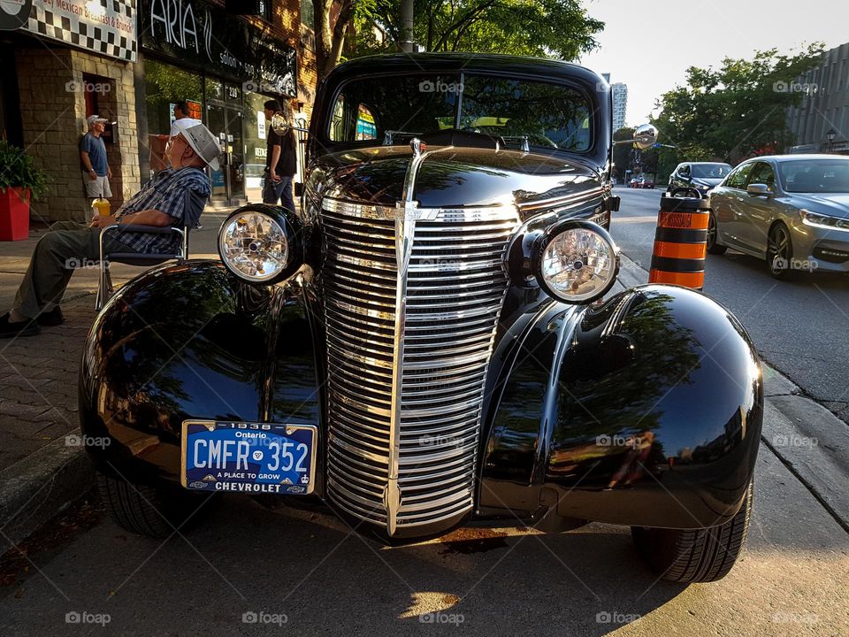 Black classic car