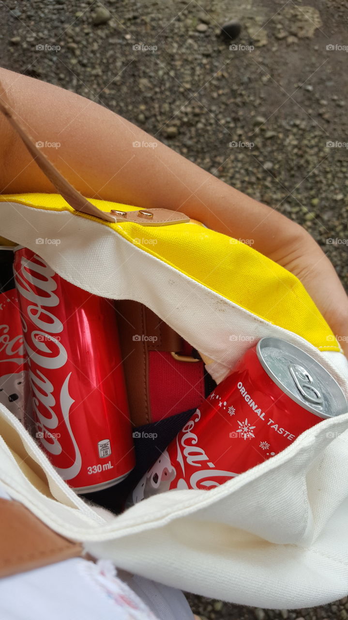 Coca cola in bag