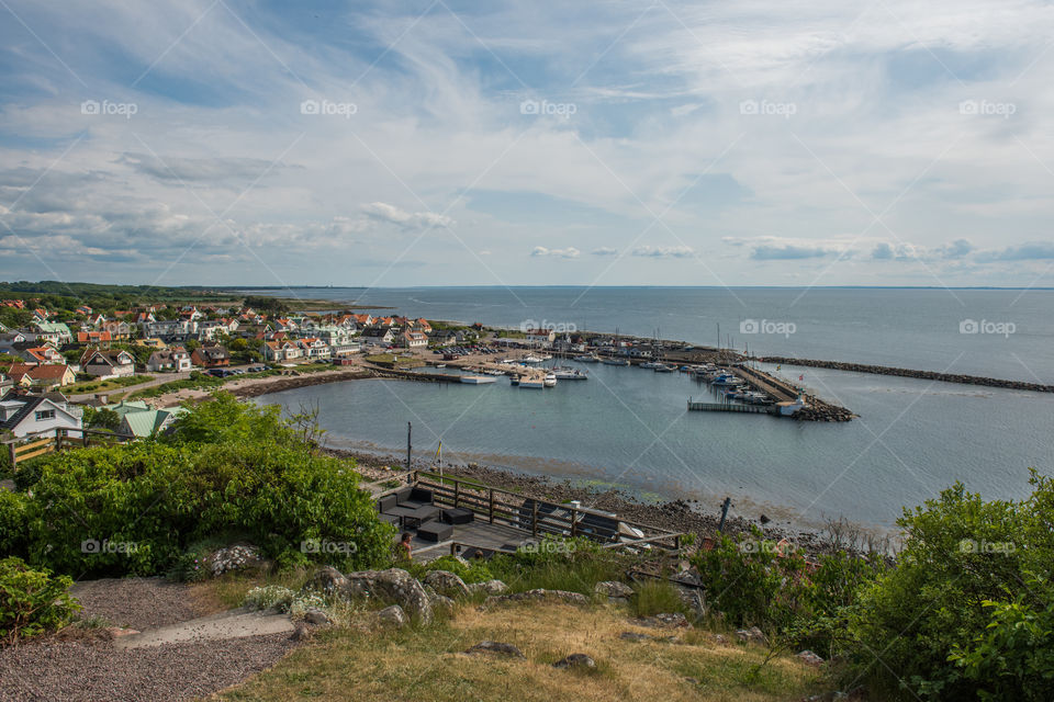View over the village Mölle in Sweden.