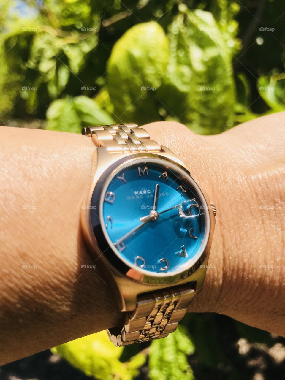 Model watch for woman Marc by Marc Jacobs water resistant 5ATM all stainless steel MBM3324 251407 photo taken at the park CHELTENHAM Melbourne Australia 