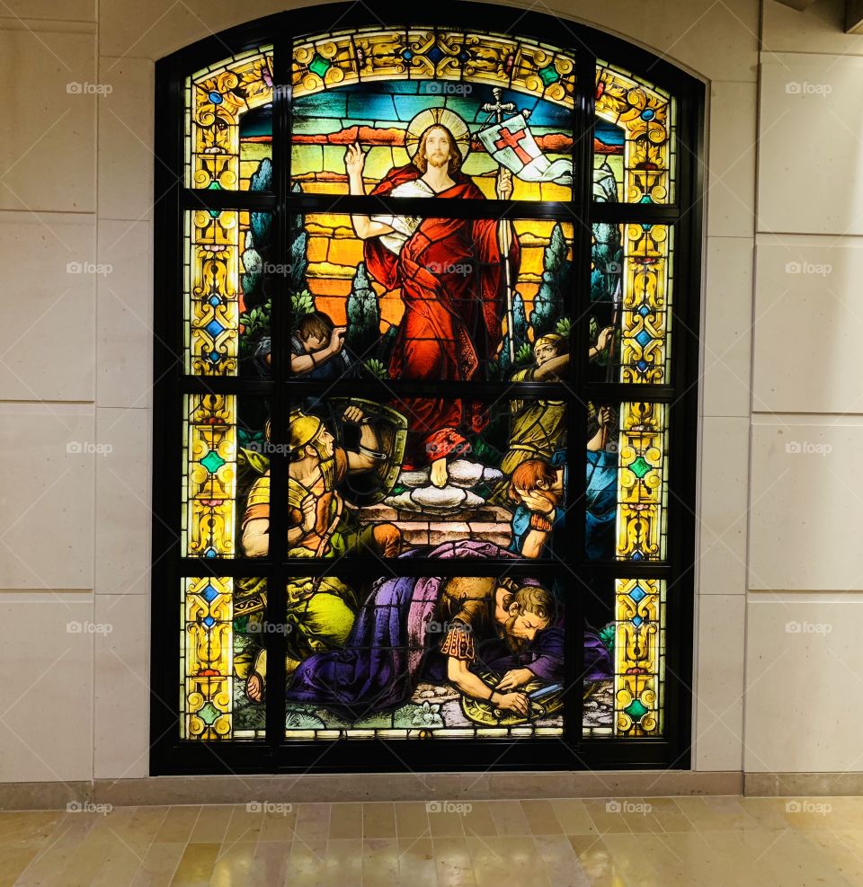 Stainglass window - our Lady of the angels cathedral - Los Angeles CA