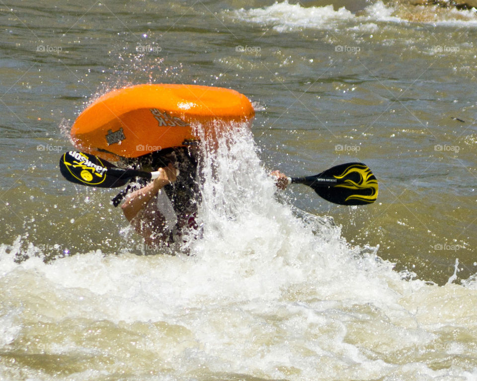 Arkansas river dancing6. kayaker player in the whitewater of the Arkansas River near Buena Vista, CO