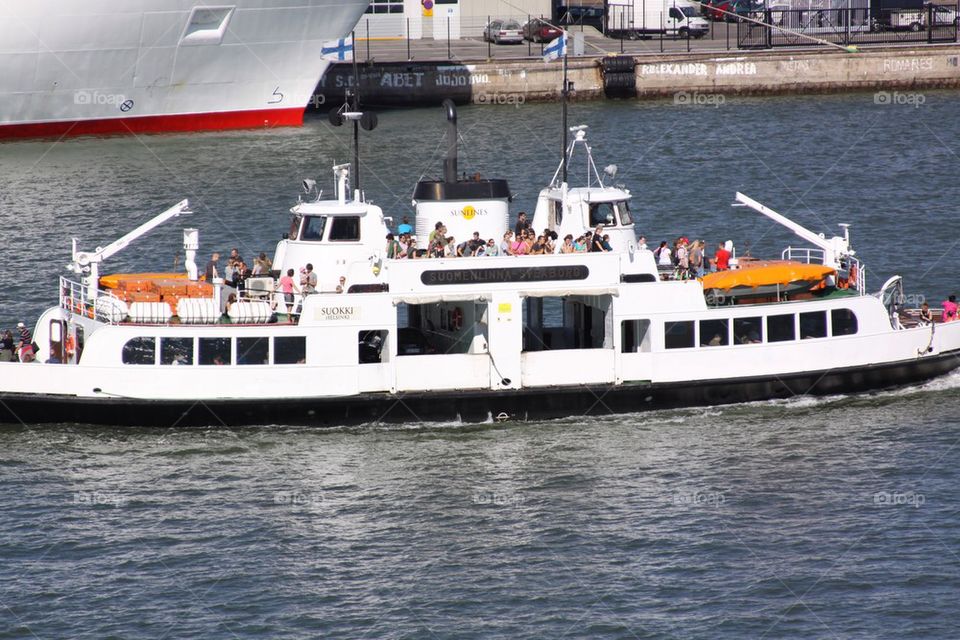 The busy harbor of Helsinki