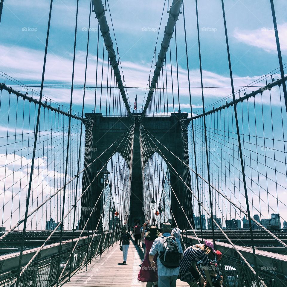 Perfect day walking Brooklyn Bridge 
