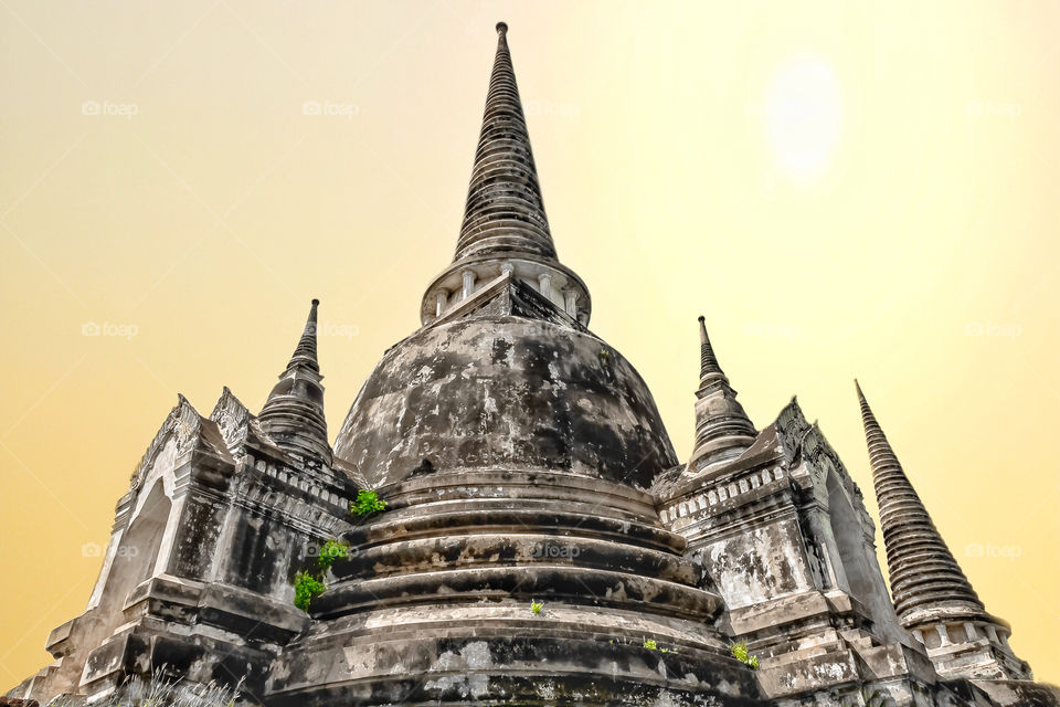 Three Pagodas, The old pagoda and temple in the city of Ayutthaya Historical Park