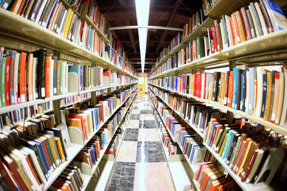 Lots of Books. Books lined up in library. With the tablets taking over books, we will forget all this soon! 