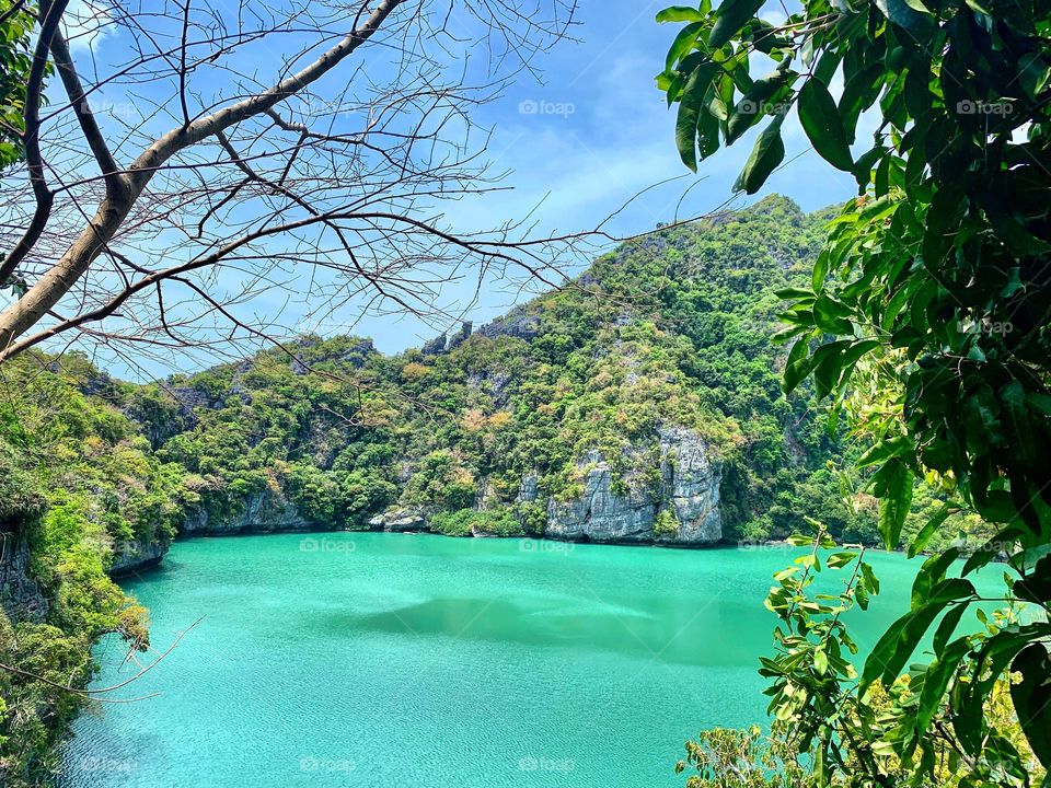 Emerald lagoon on the Isle of Mae, Thailand