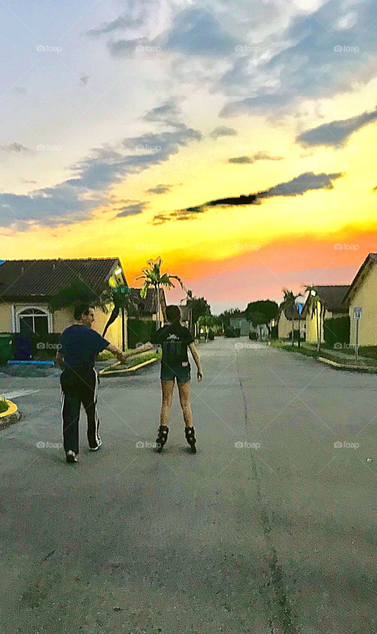 Together in the yellow sunsets 
