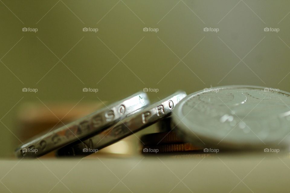 Close-up of coins