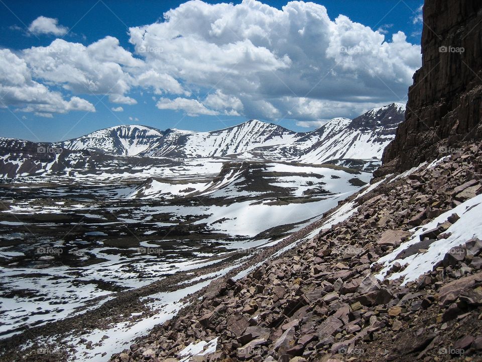 View of snowy mountains