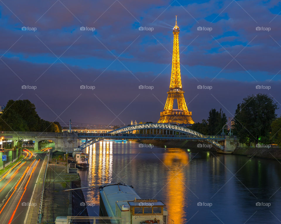 Eiffel Tower Paris by night