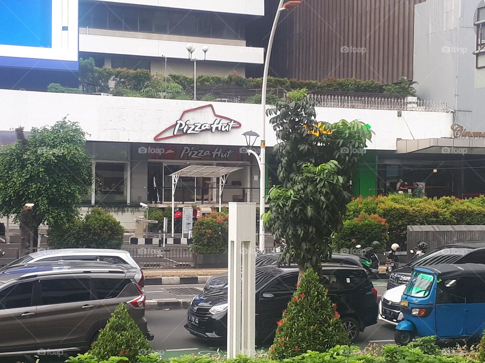 a pizza hut shop in the area of ​​Kuningan City in Jakarta, Indonesia