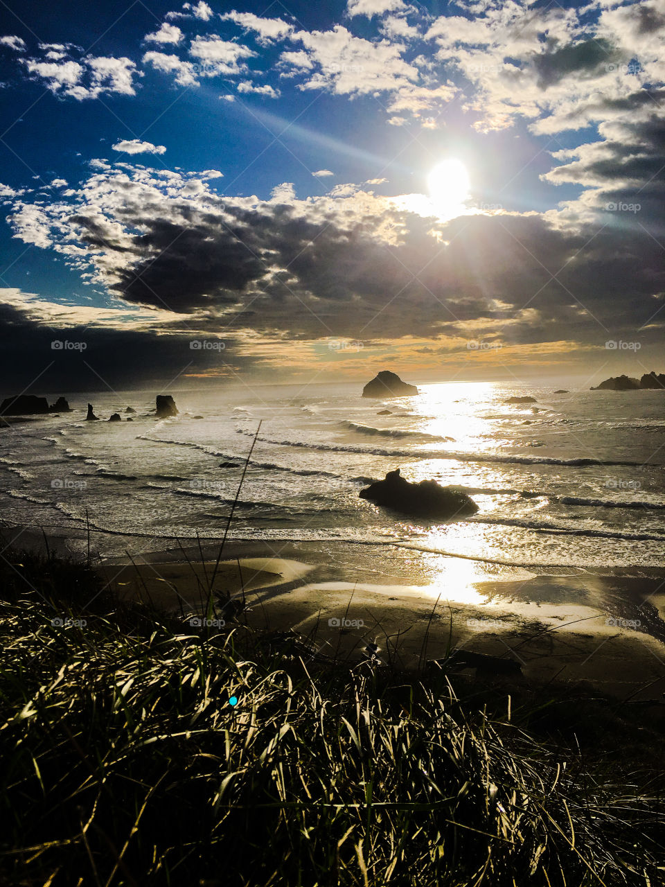 Reflecting on the beach at the end of a beautiful Oregon Coast day.
