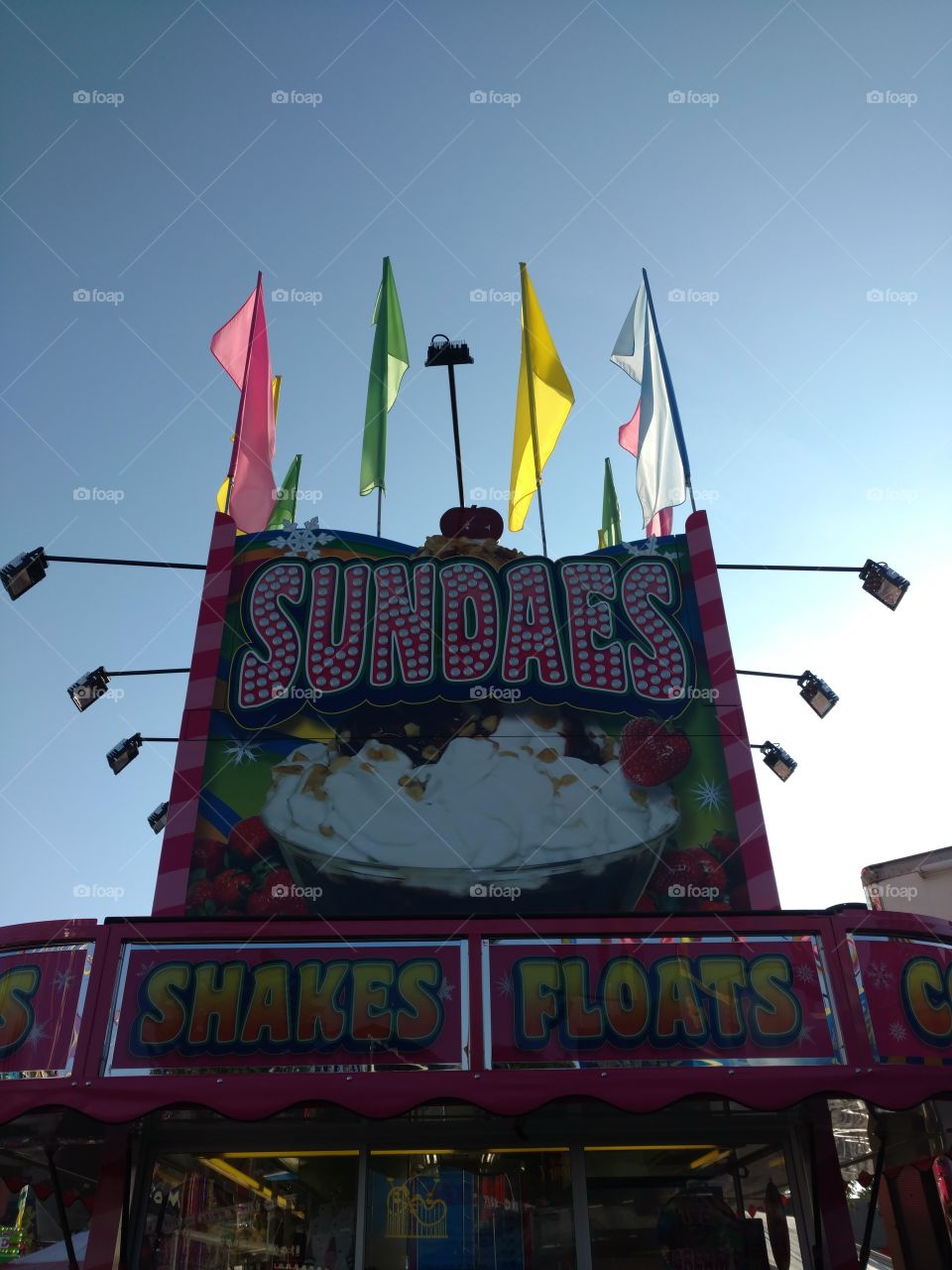 sundae and food fair signs
