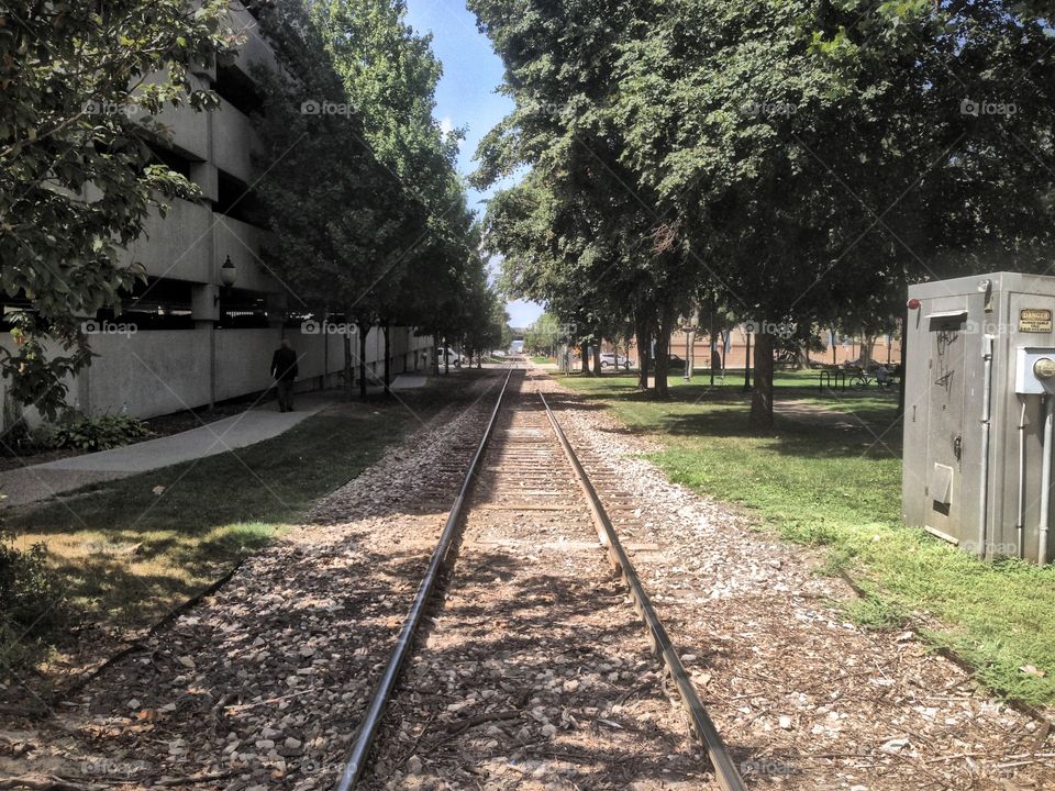 Railroad tracks in downtown Cedar Rapids