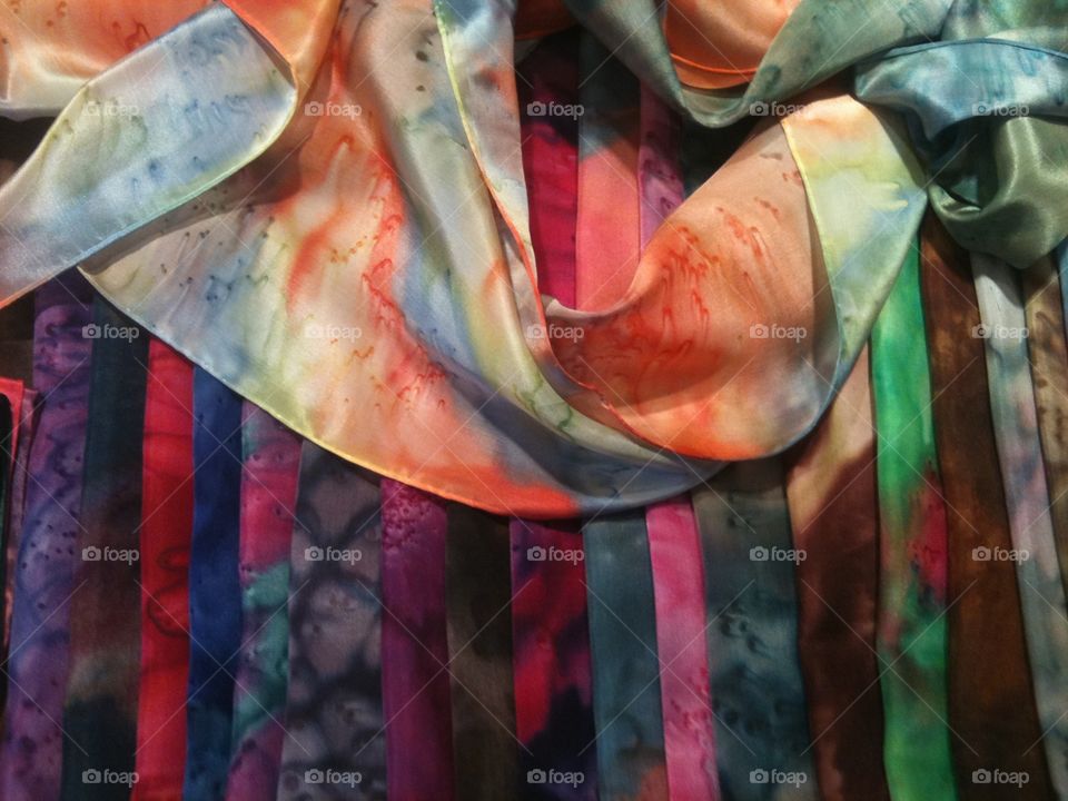 Silks. Colorful silk scarfs 