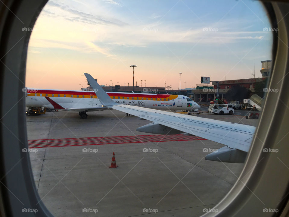 Airport from the airplane window