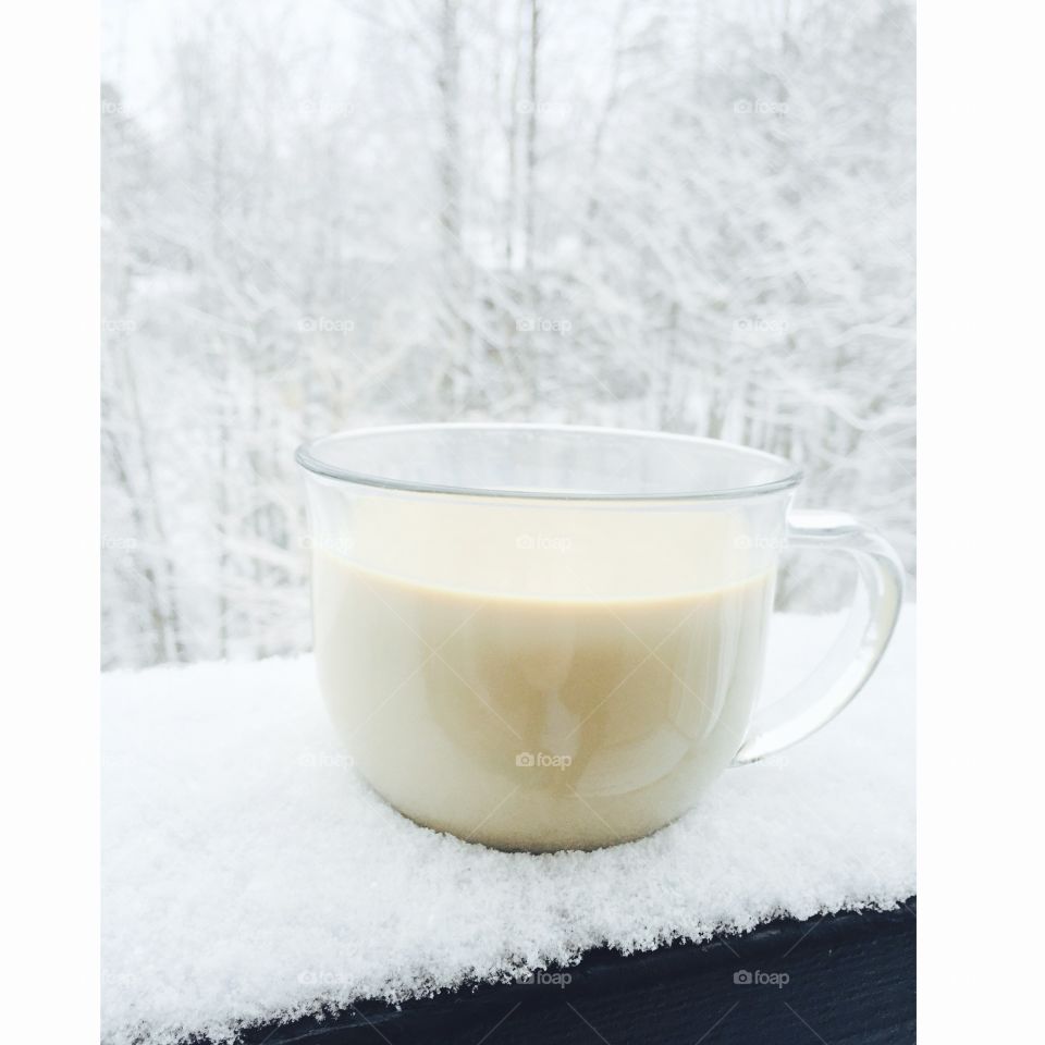 Coffee . Perfect cup of coffee on this snowy morning 