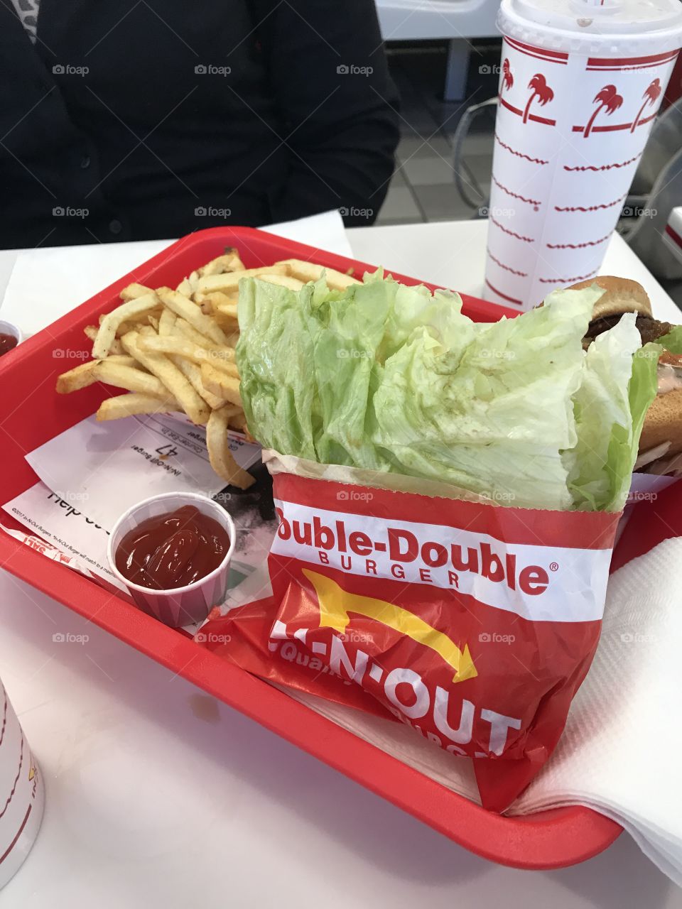 In -n-out double double protein style with grilled onions! Yum!!