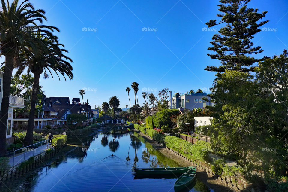 Venice, canal, reflection, Los Angeles