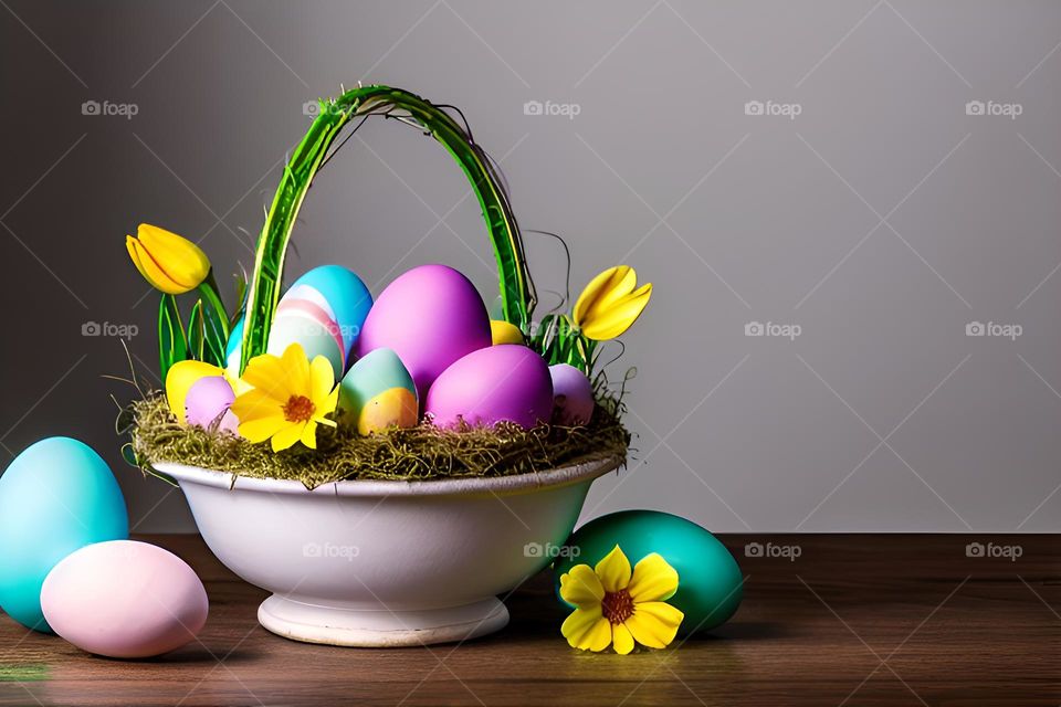 Easter, Easter feast, Easter eggs, colored eggs, Spring, Egg, flowers