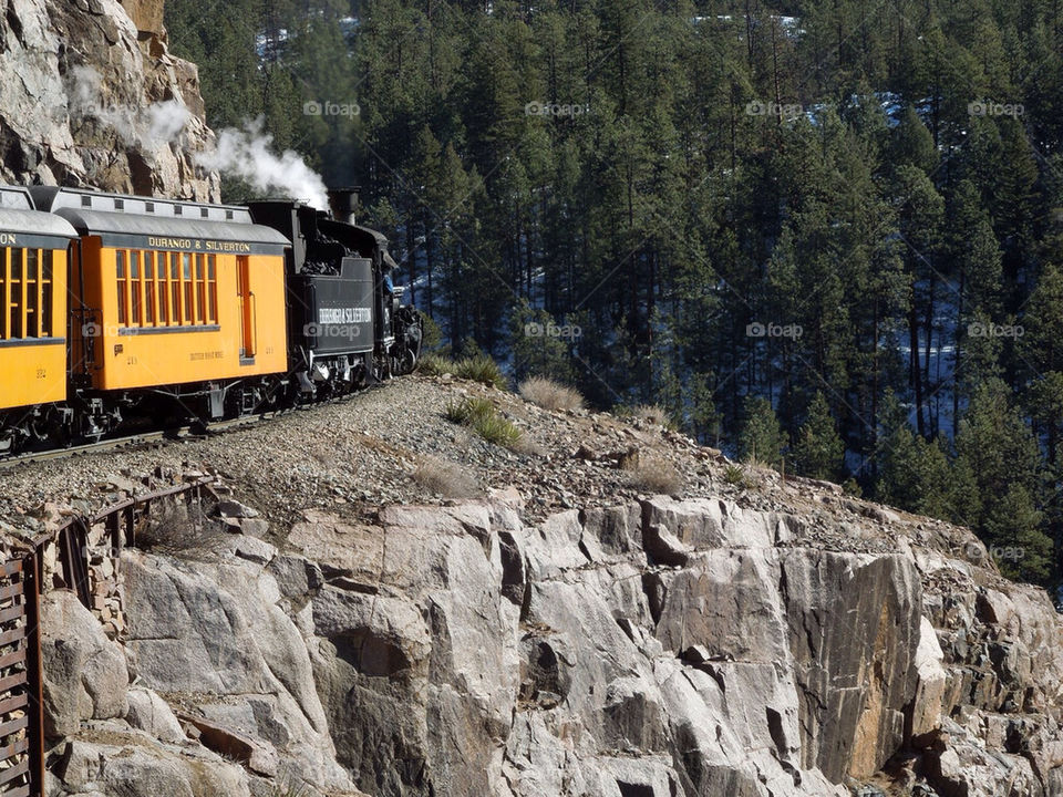 snow mountain train railroad by oneeighteen