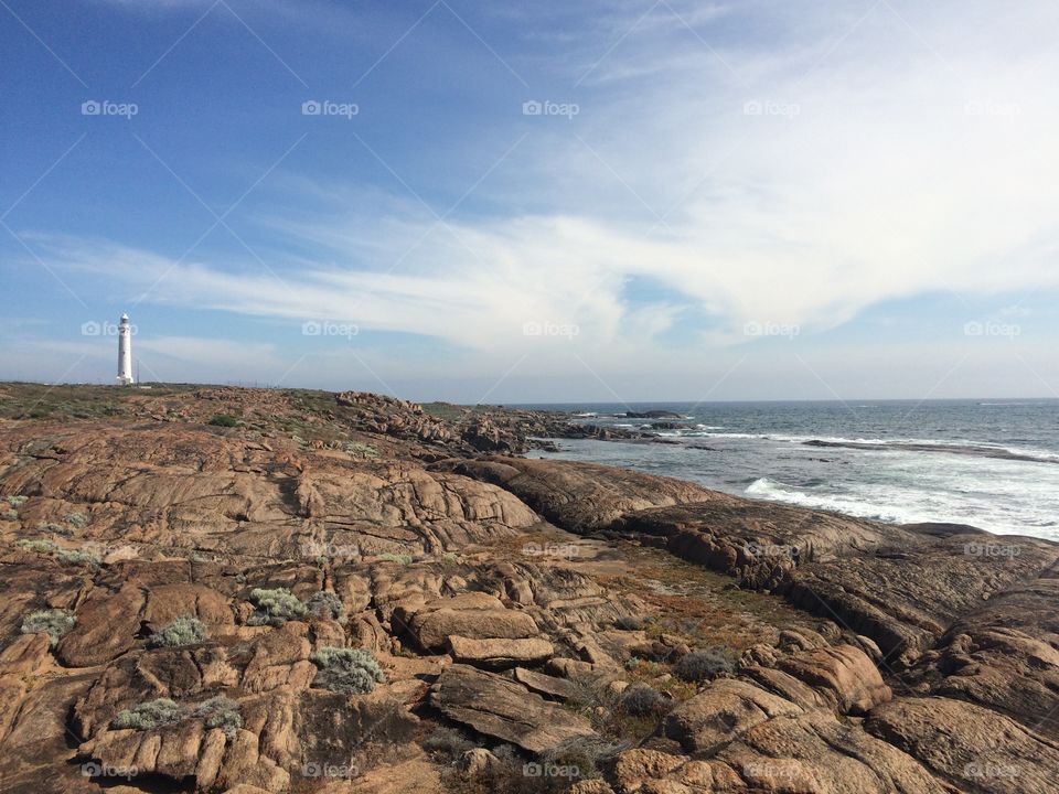 Distant view of lighthouse near margaret river