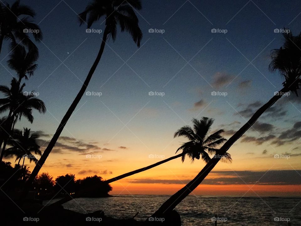 Sunset in Hawaii. A dramatic sunset on the North Shore of Oahu, Hawaii.