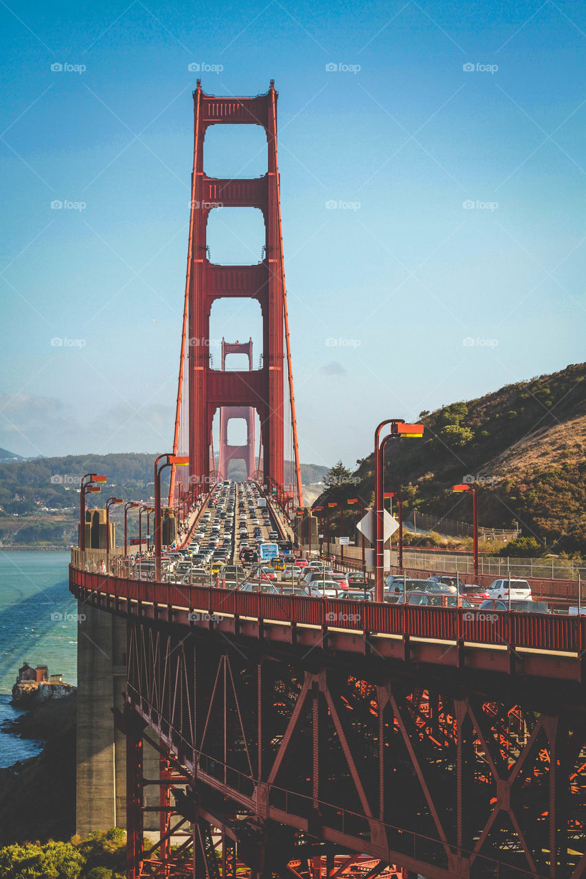 Golden Gate Bridge. Sometimes walking is faster than driving