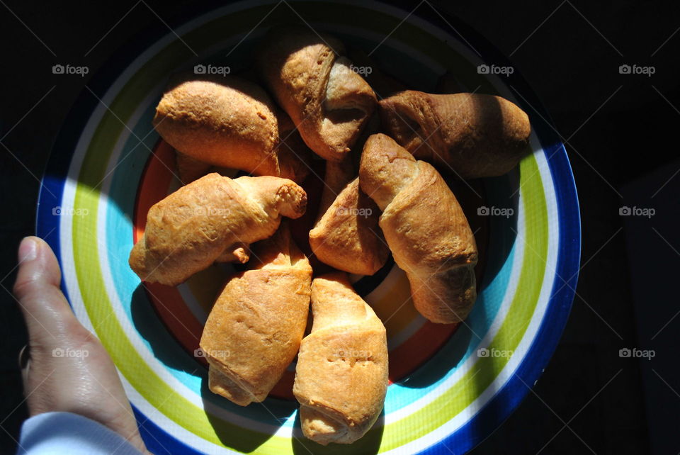 Making croissaints in the morning